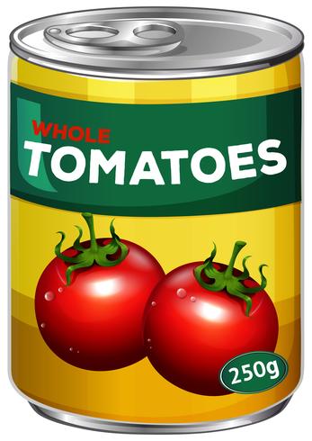 Lata de tomates enteros vector