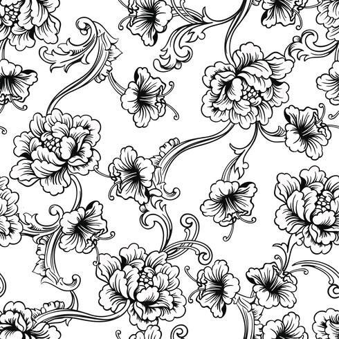 Fabric seamless pattern with baroque ornament. vector