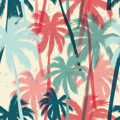 Tropical summer print with palm. vector