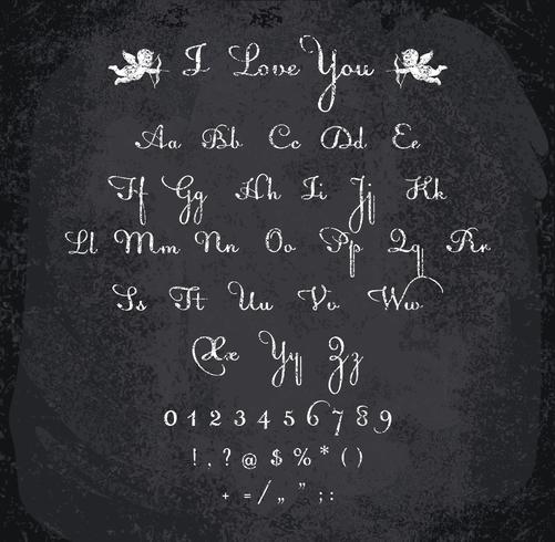 Vector illustration of chalked alphabet