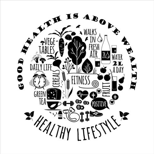 Healthy lifestyle vector illustration.