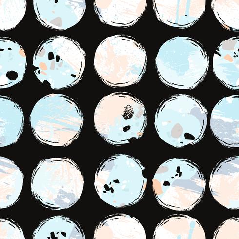 Abstract seamless pattern with brush strokes, paint splashes and stone textures. vector