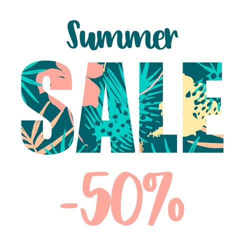 Summer sale design. Vector template