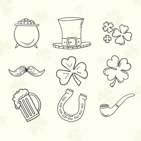 st patricks day clipart set vector