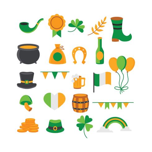 Conjunto de elementos en el tema del día de San Patricio vector