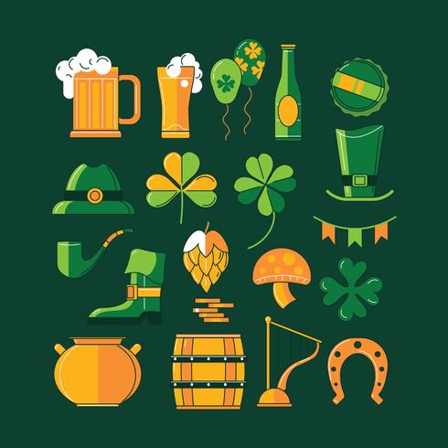 Design elements on Saint Patrick's Day theme vector