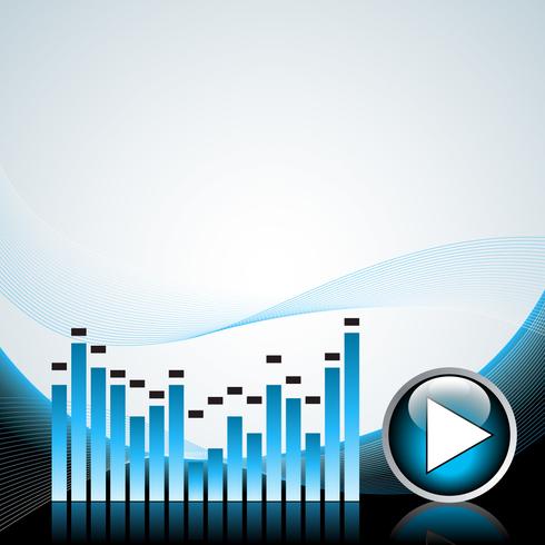 vector illustration for musical theme with play button and speakers