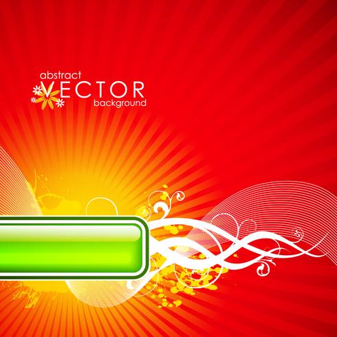 vector spring illustration with flower on circle pattern background