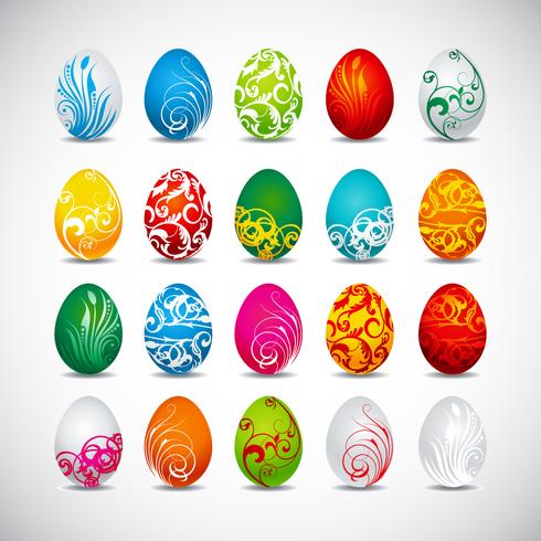 Colección de huevos de Pascua del vector