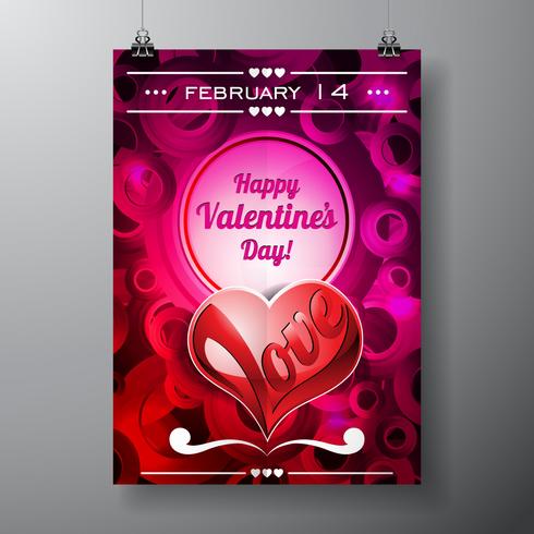 Ilustración del día de San Valentín con espacio de texto y corazón de amor vector