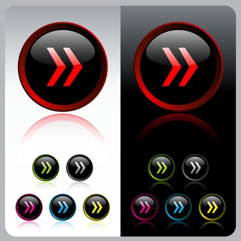 Shiny forward button set vector