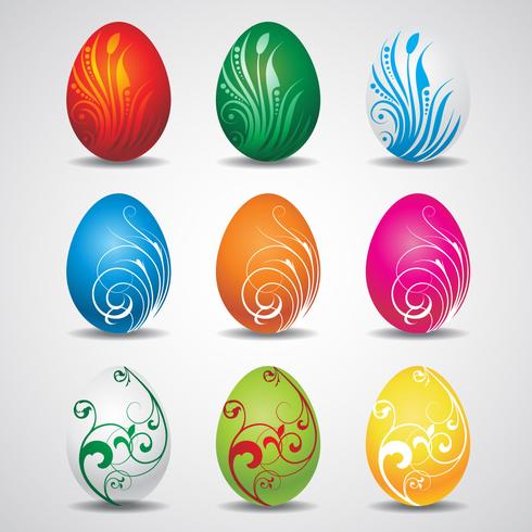 Colección de huevos de Pascua del vector