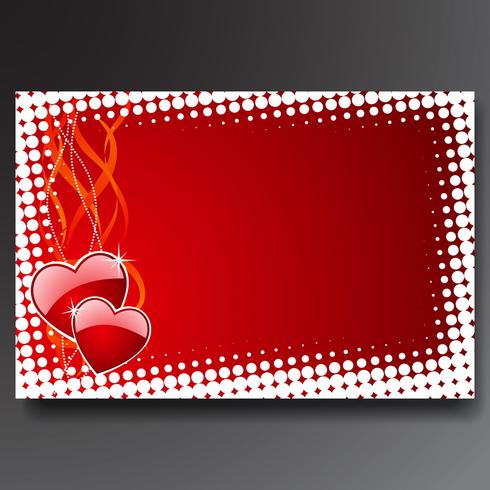 Ilustración del día de San Valentín con corazones rojos brillantes. vector