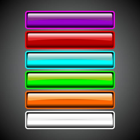 Glossy button collection vector