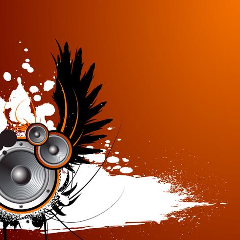 music illustration with wing and blot vector