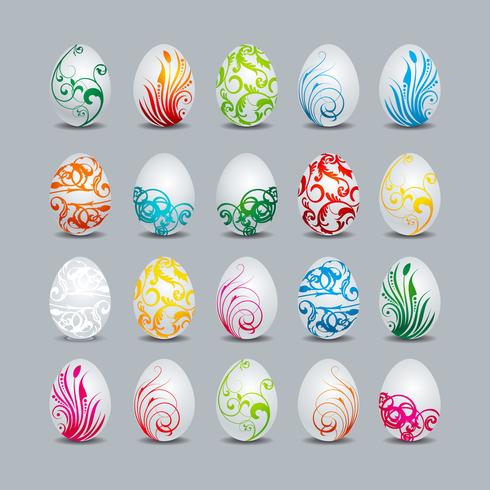 Colección de huevos de Pascua del vector