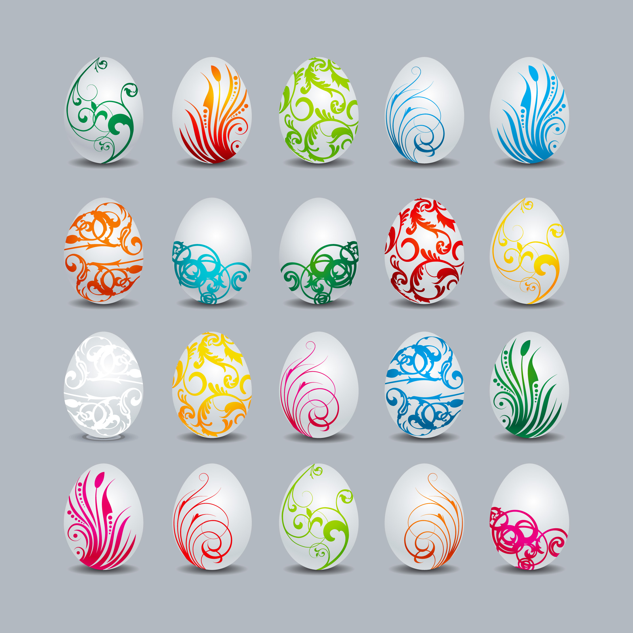 Easter Eggs Vector Collection Vector Easter Eggs Collection Free Vectors