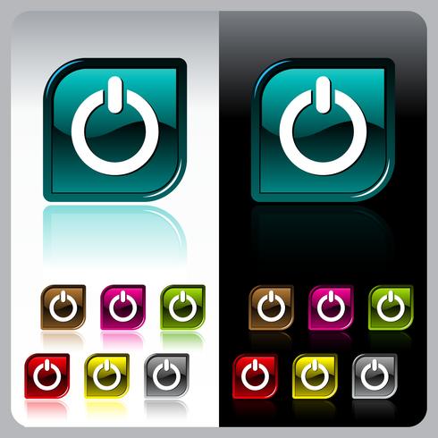 Shiny color button set with seven color variation vector