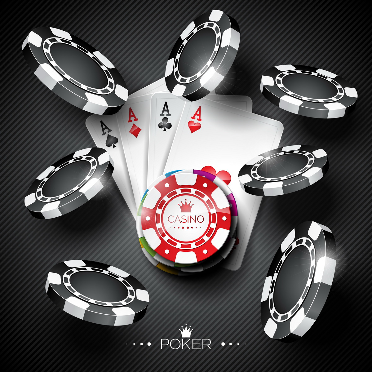 Vector illustration on a casino theme with color playing chips and