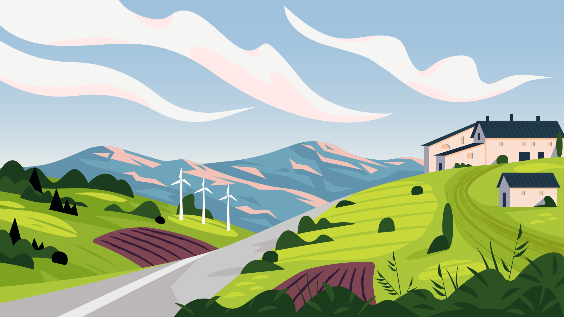 Calm spring countryside landscape - Download Free Vectors ...