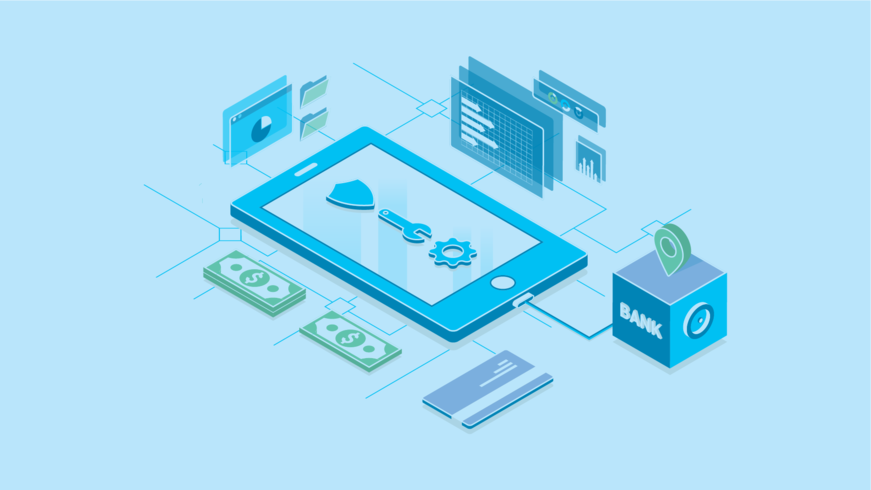 Clean Isometric Technology Money Illustration vector