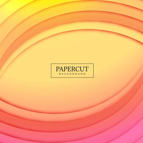 Ilustración colorida del diseño colorido de la onda de Papercut vector
