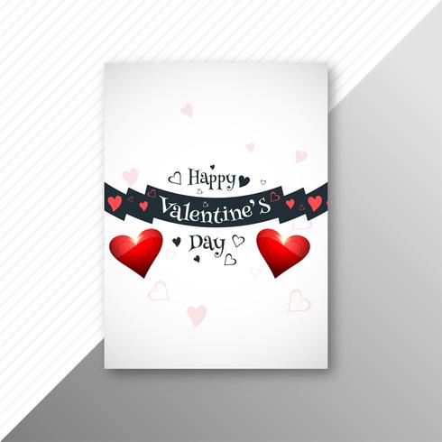 Diseño colorido del folleto de la tarjeta de los corazones del día de Valentines vector