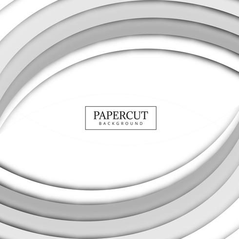 Beautiful Papercut gray wave background vector