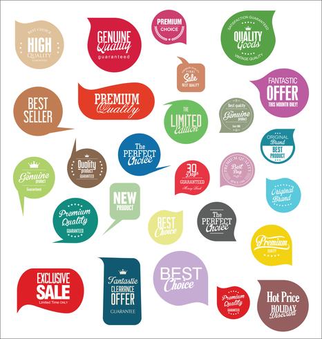 Modern badges stickers and labels collection vector