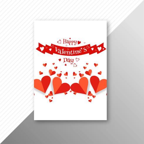 Vector de folleto de tarjeta de día de San Valentín hermoso corazón