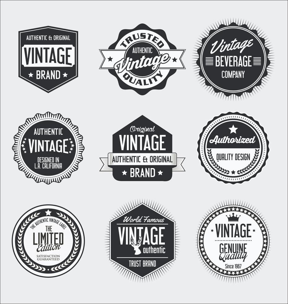 Vintage labels and badges collection 305182 Vector Art at Vecteezy