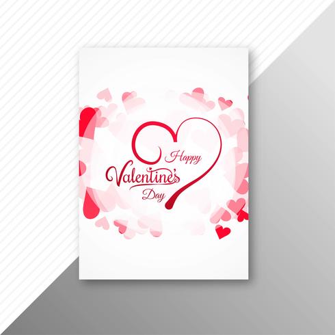 Diseño colorido del folleto de la tarjeta de los corazones del día de Valentines vector