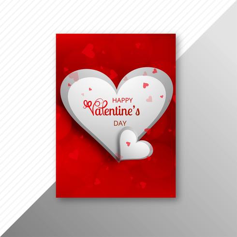 Beautiful heart valentine's day card brochure vector