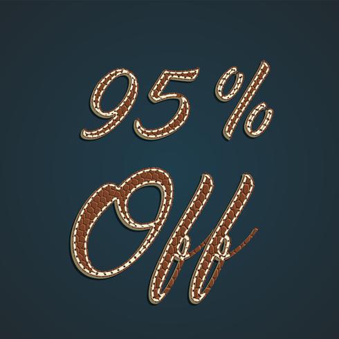 Realistic leather percentage set, vector illustration