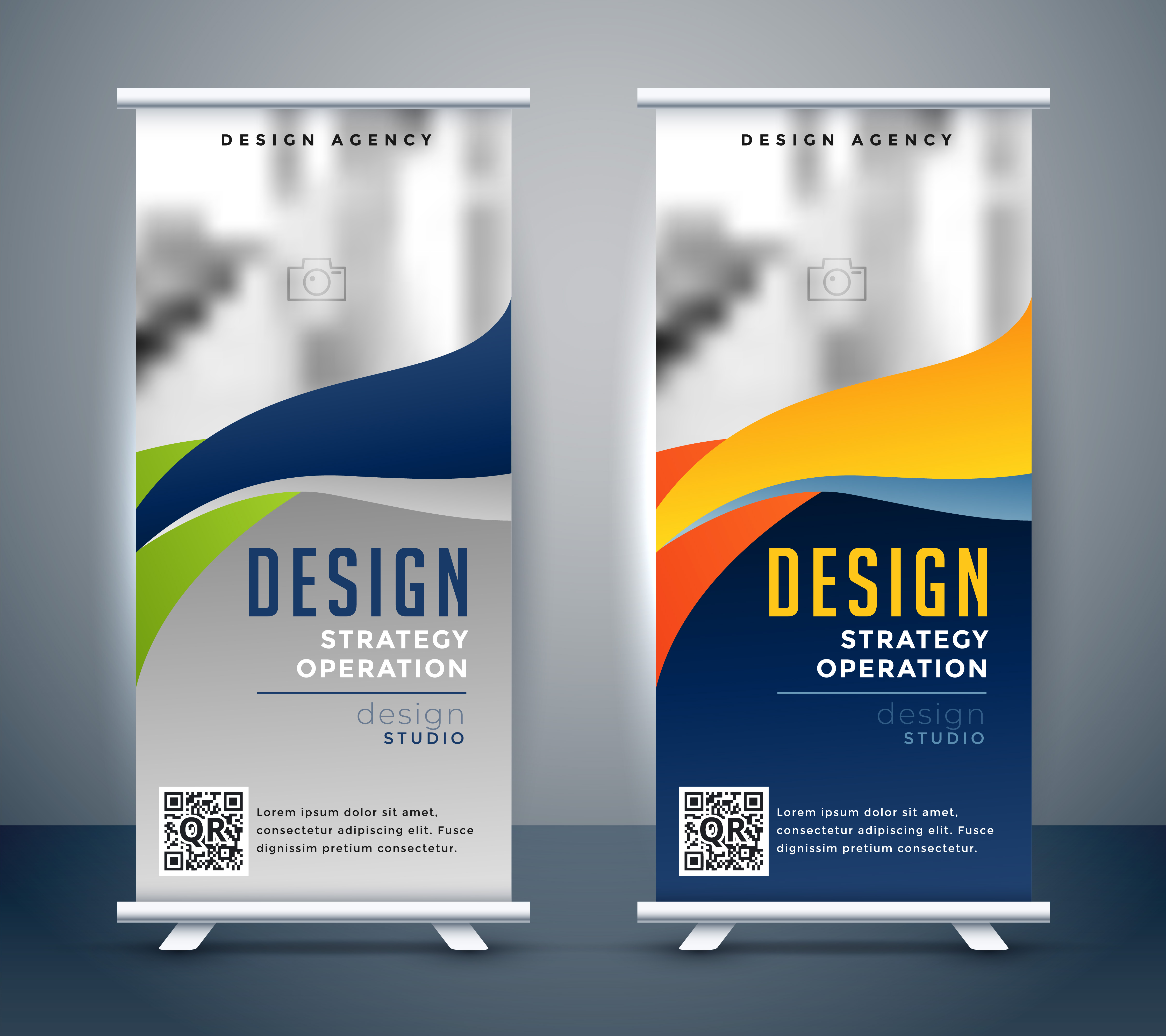 Abstract Roll Up Banner Standee Design Download Free Vector Art