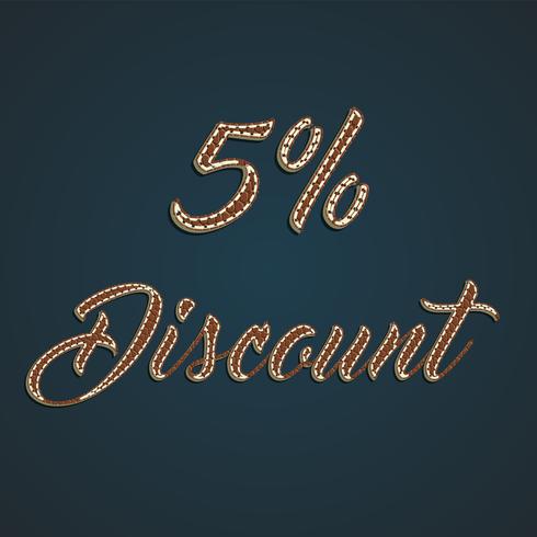 Realistic leather percentage set, vector illustration