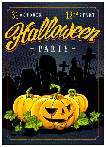 Fiesta de halloween diseño del cartel vector