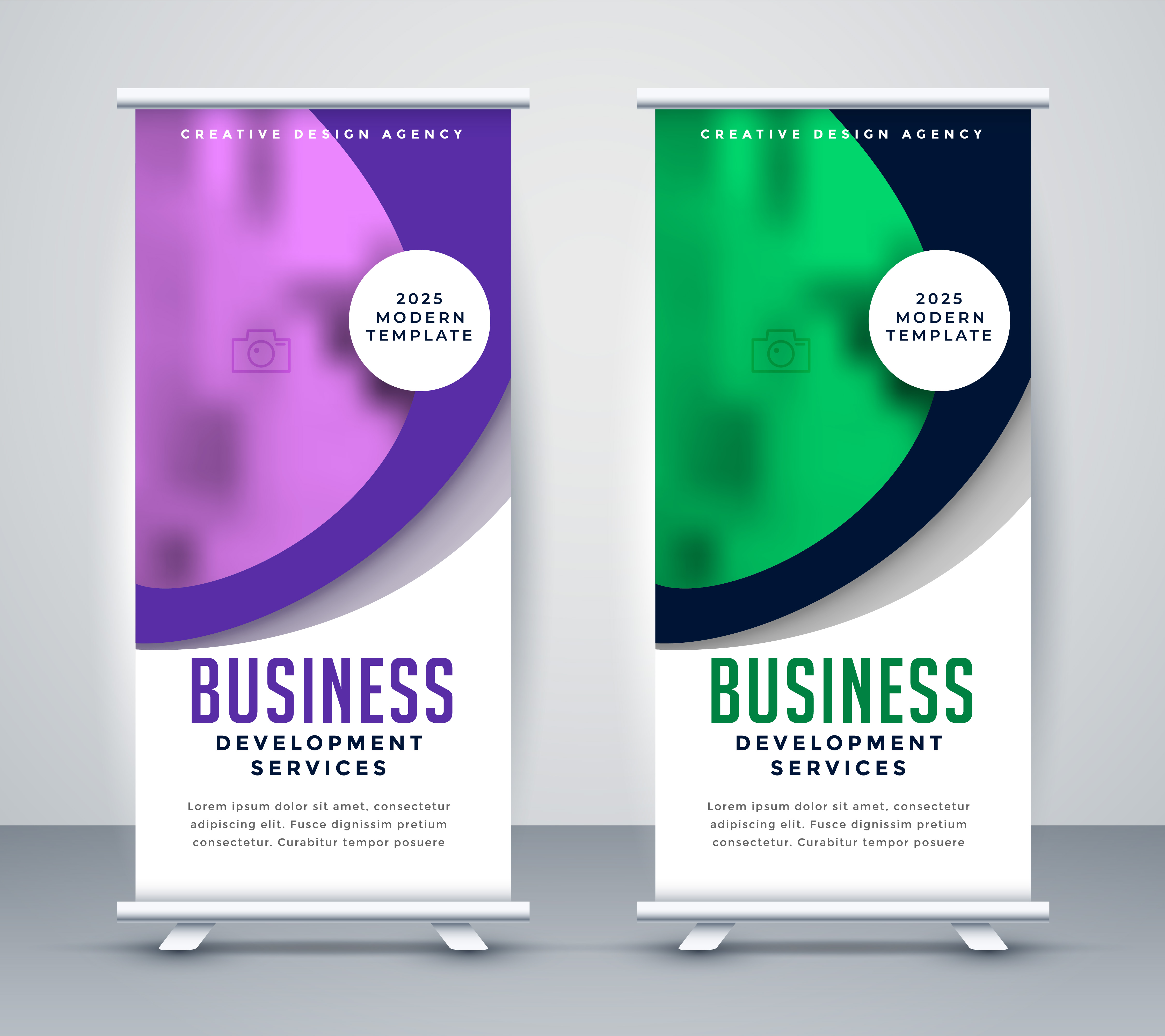 stylish business roll up banner template design Download Free Vector