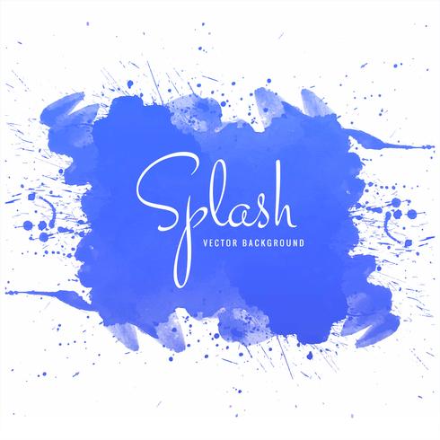 Hand drawn blue soft watercolor splash design vector