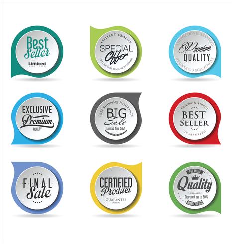 Modern badges stickers and labels collection vector