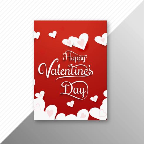 Diseño colorido del folleto de la tarjeta de los corazones del día de Valentines vector