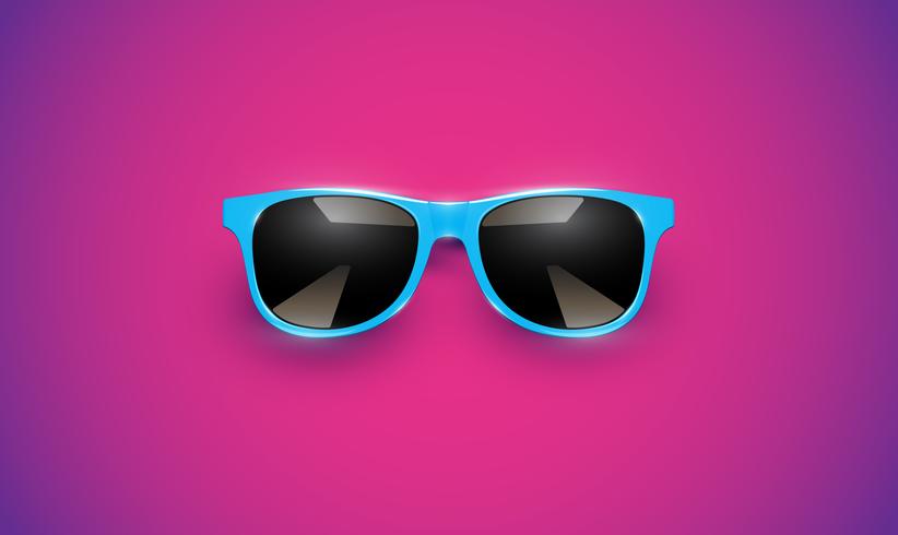 Realistic vector sunglasses on a colorful background, vector illustration