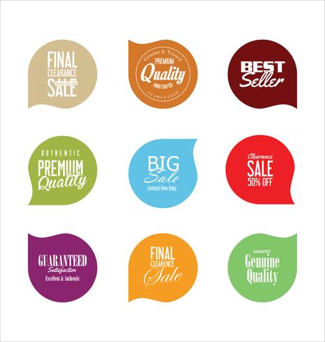Modern badges stickers and labels collection vector