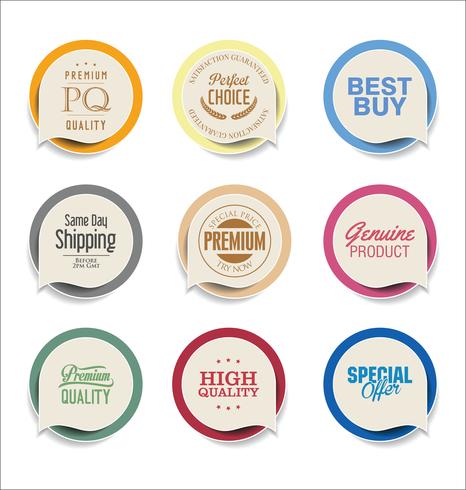 Modern badges stickers and labels collection vector