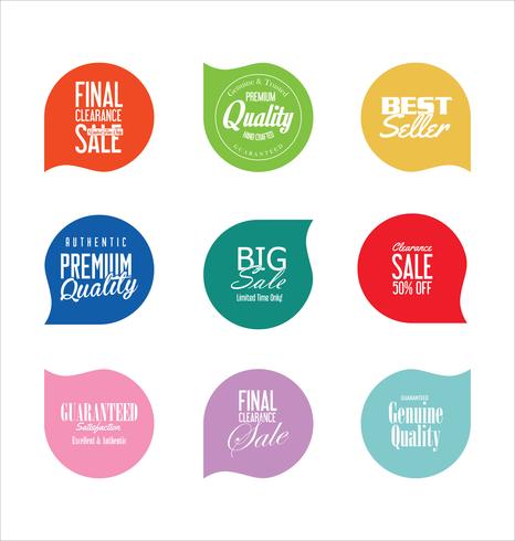 Modern badges stickers and labels collection vector