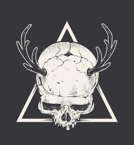 Skull with Horns vector