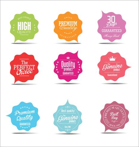 Modern badges stickers and labels collection vector