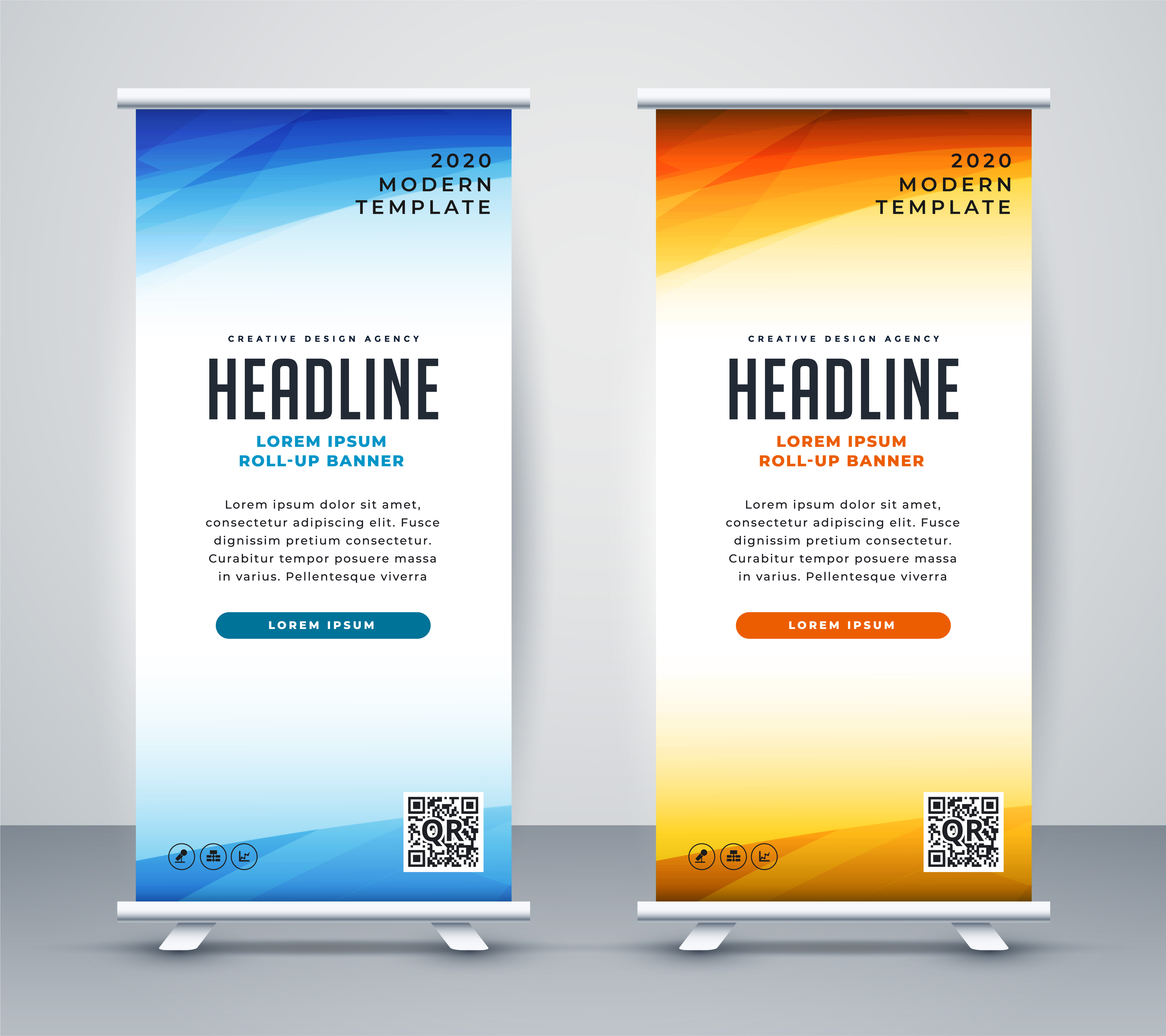 Professional Roll Up Stand Banner Template Design Download Free 