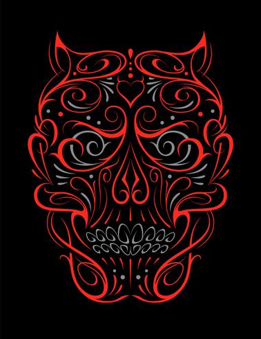Abstract Skull Shape Red Pattern  vector