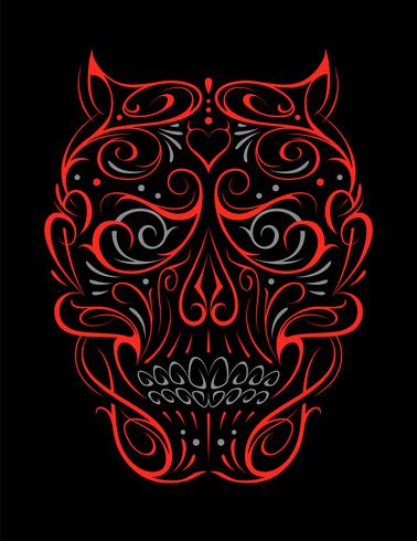 Abstract Skull Shape Red Pattern  vector